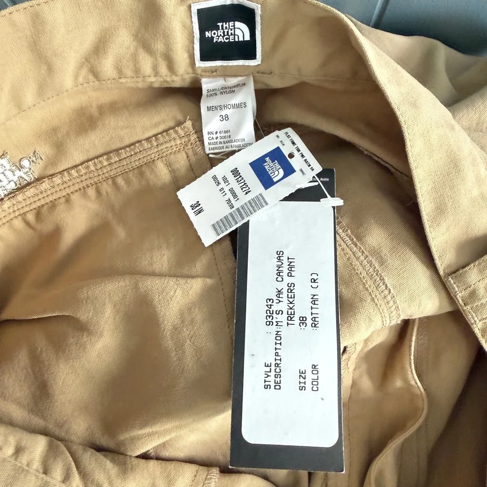 NWT Vintage North Face Tekware Yak Canvas Trekkers Pant 38 x 32 Rattan Deadstock